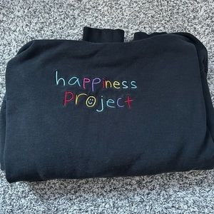 HAPPINESS PROJECT EMBROIDERED HOODIE